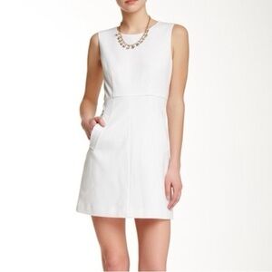 Diane Von Furstenberg Carpreena White Sheath Mini Dress Quiet Luxury Office Sz 6